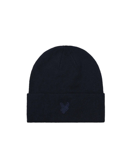 Lyle & Scott Tonal Caple Beanie In Dark Navy