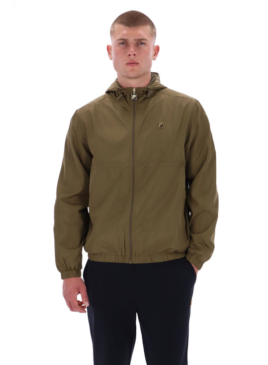 Fila Gold Ian Full Zip Jacket With Seam Detailing in Dark Olive.