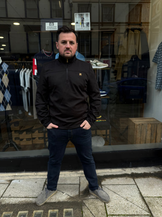 Fila Gold Hogan Quarter Zip Jumper Black - RD1 Clothing