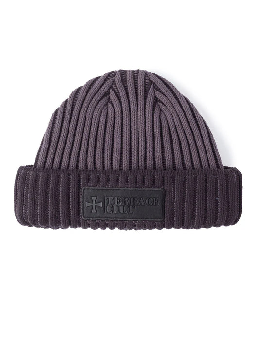 Terrace Cult Premium Ribbed Beanie In Black/Charcoal