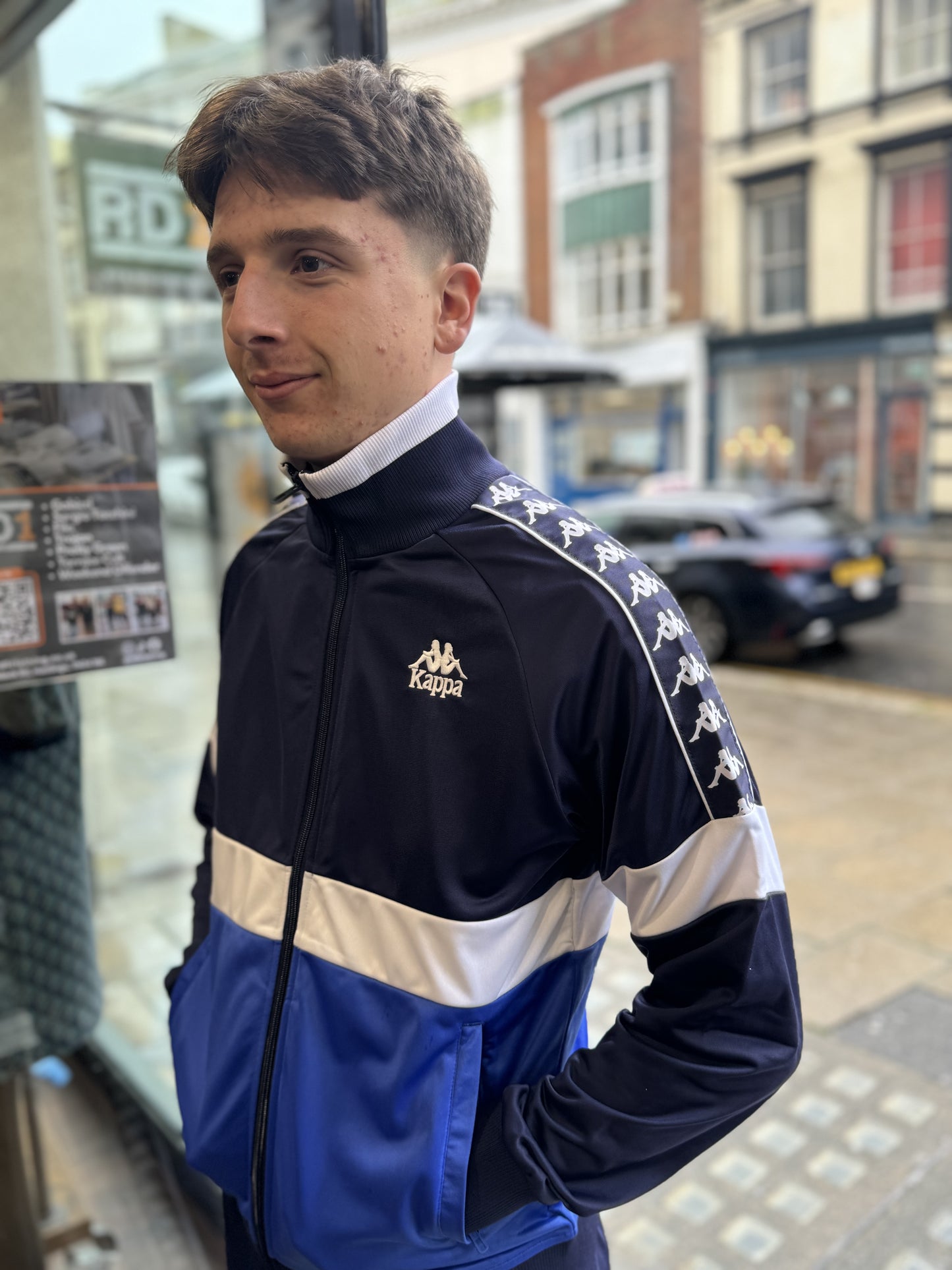 Kappa Unther Track Top Blue Evening Royal White