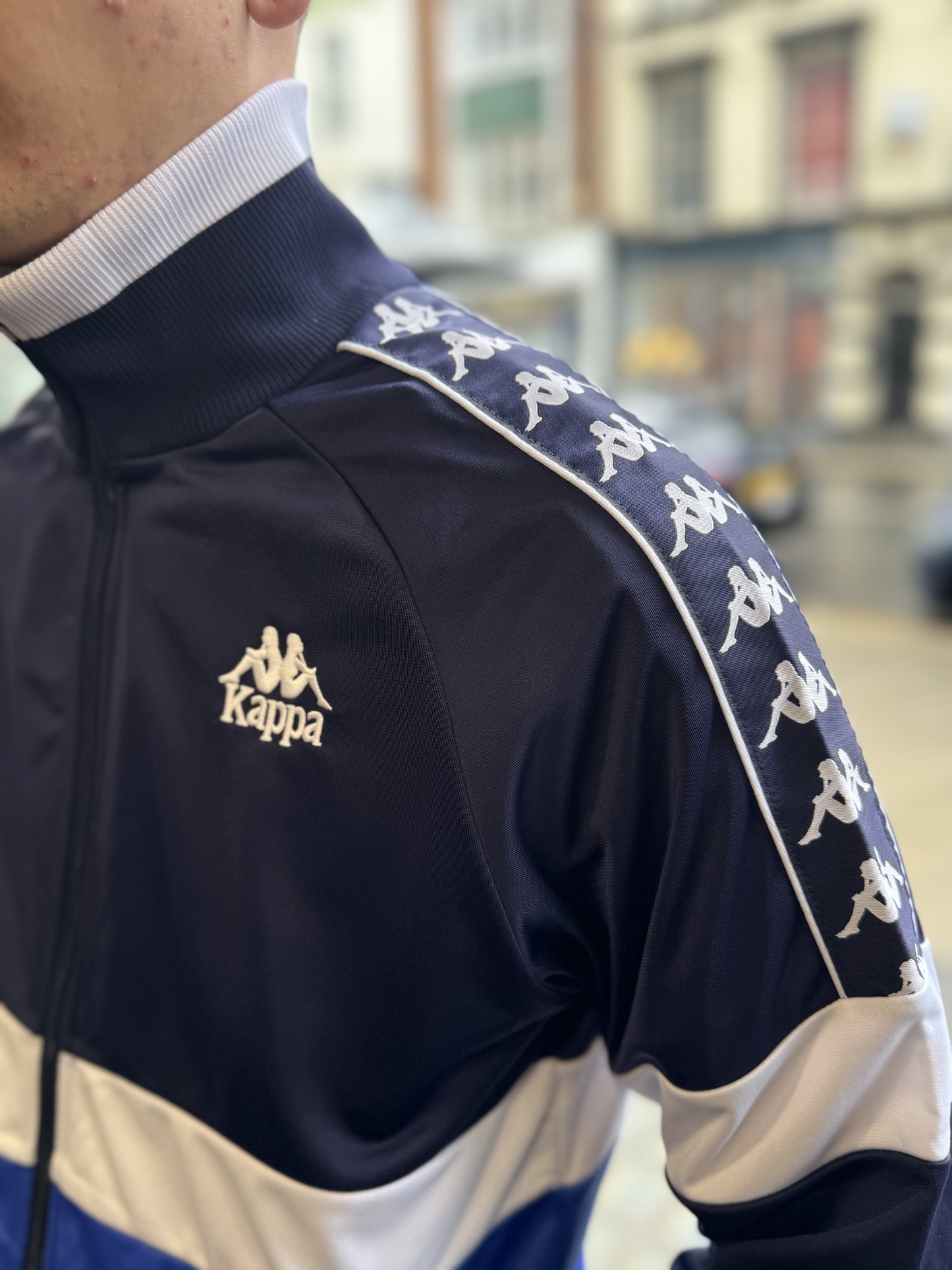 Kappa Unther Track Top Blue Evening Royal White