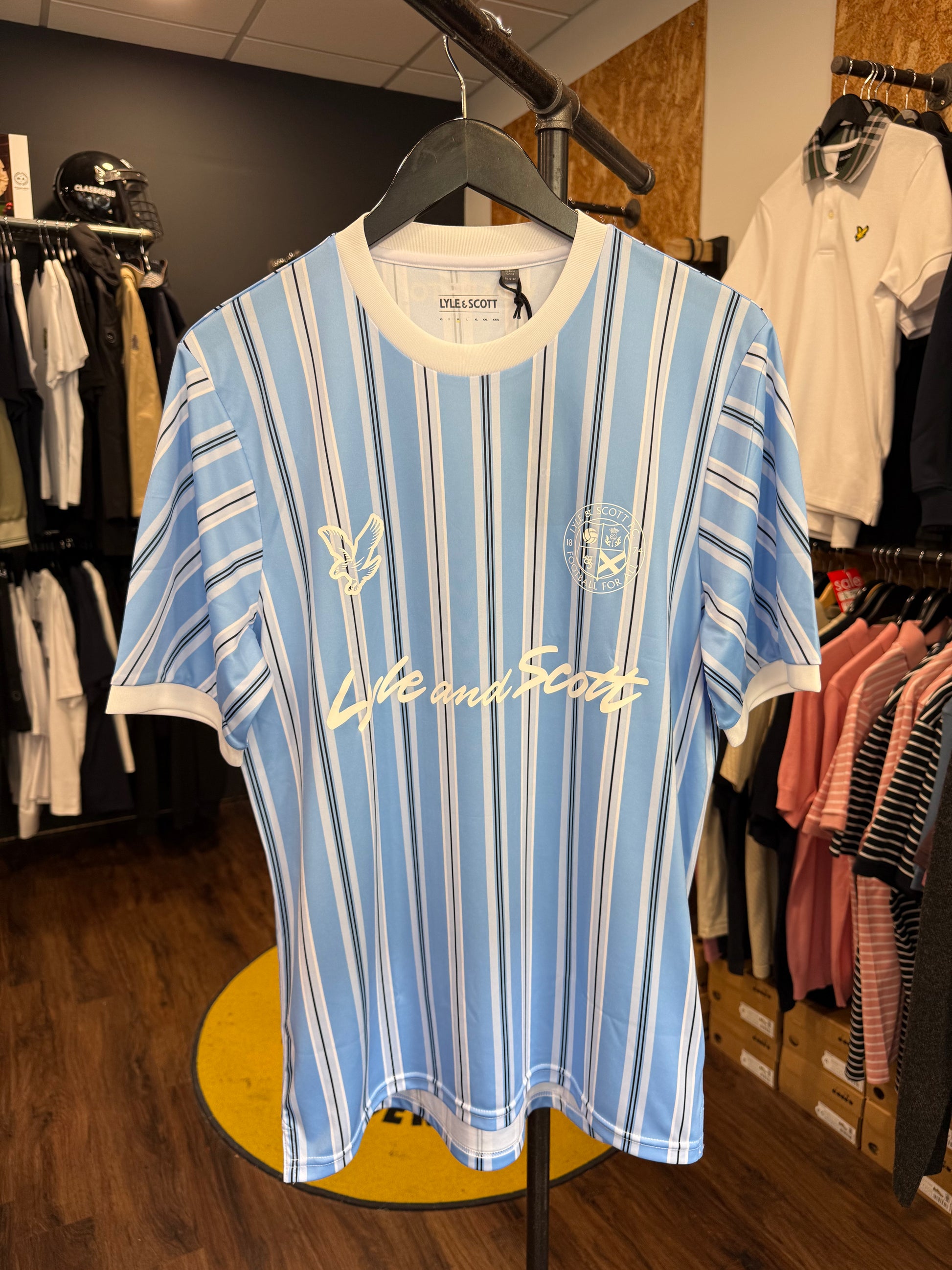 Lyle & Scott Prep Stripe Football Shirt Chalk Blue - RD1 Clothing
