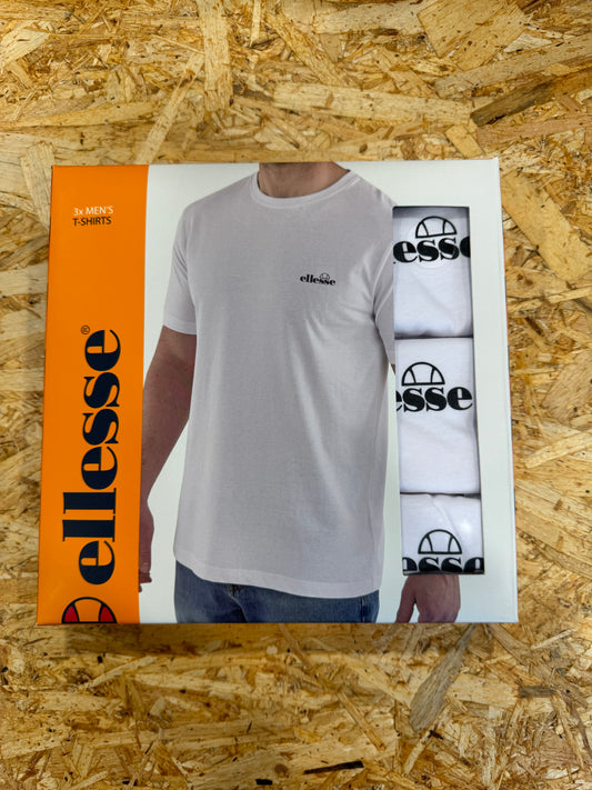 Ellesse Pack of 3 tees In White