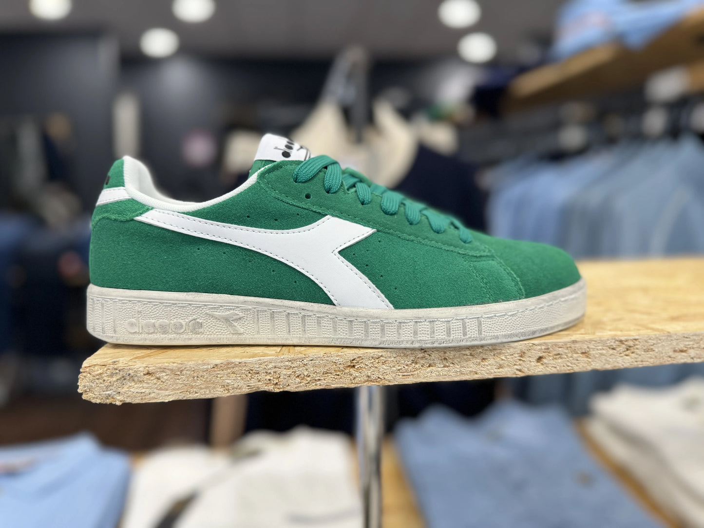 Diadora Game L Low Waxed Suede In Green Peppermint