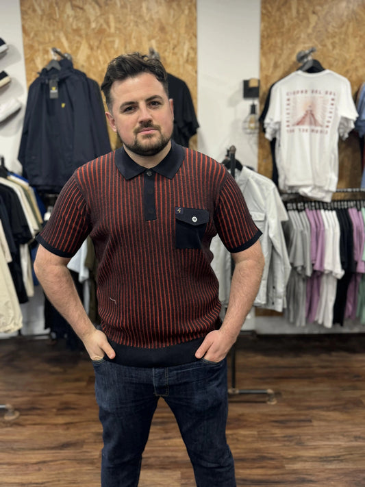 Gabicci Vintage Marconi S/S Knit Navy