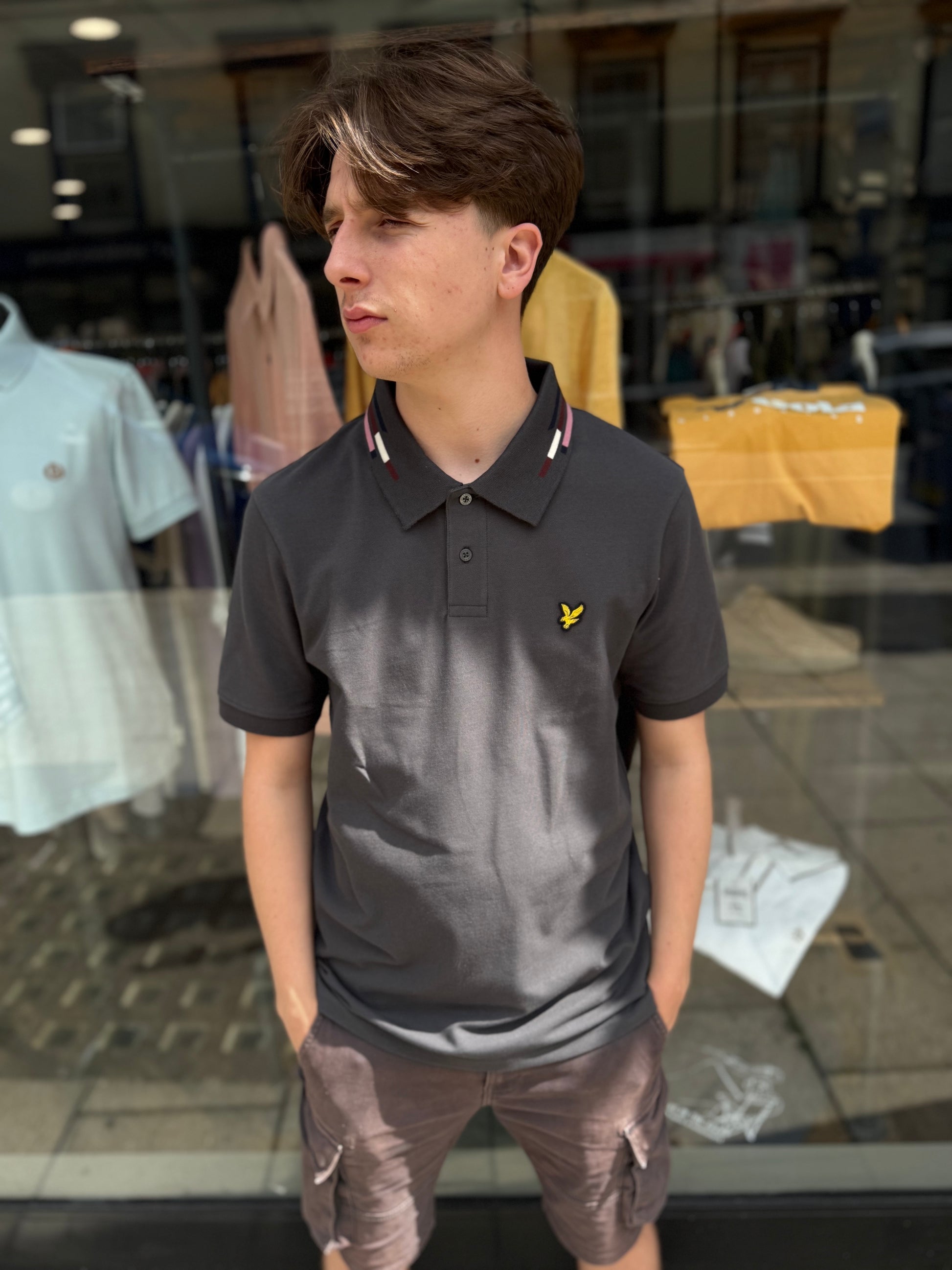 Clothing Lyle And Scott Grey Polo Shirt LYLE SCOTT Mens Polo Shirt