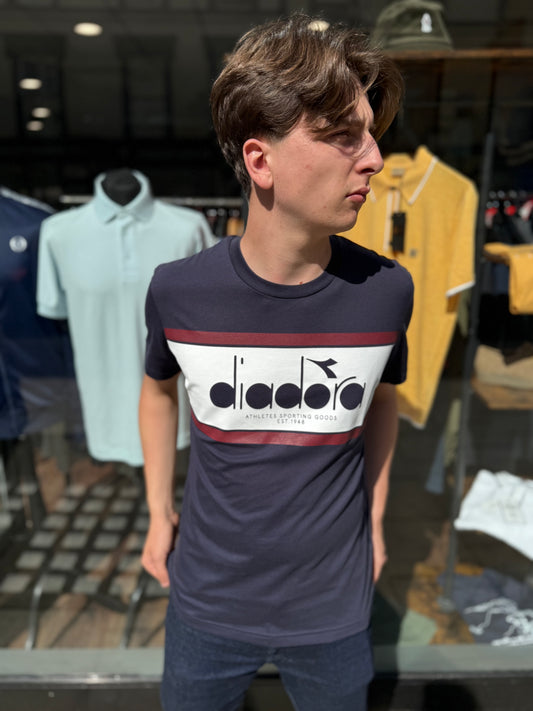 Diadora Logo T-shirt Navy/Empire Red