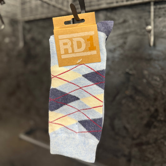 RD1 Argyle Socks Blue/Navy Cream