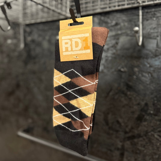 RD1 Argyle Socks Black/Brown/Tan