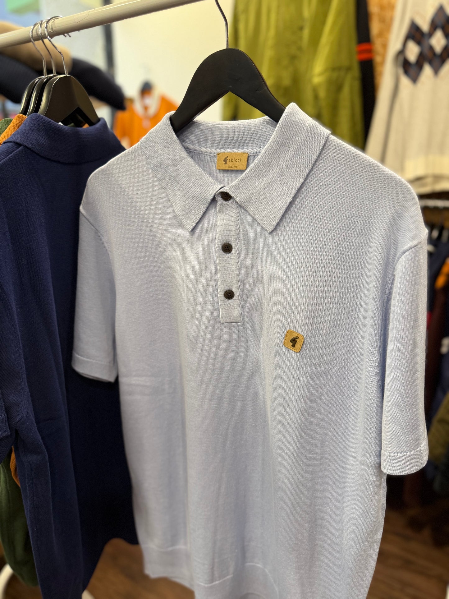 Gabicci Vintage Jackson Short Sleeve Plain Knitted Polo Dusk