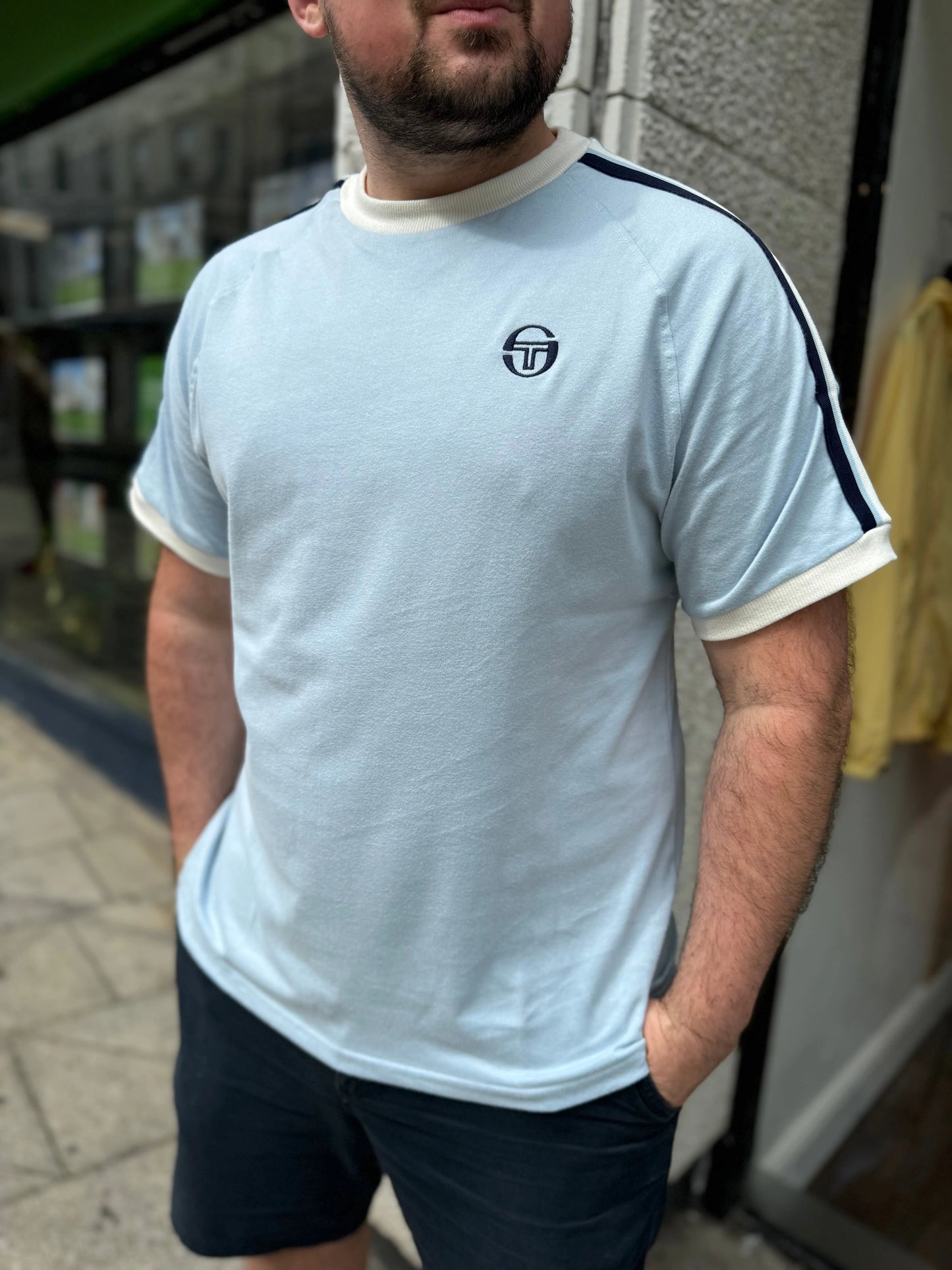 Sergio Tacchini Hadow Ringer T-Shirt In Celestial Blue