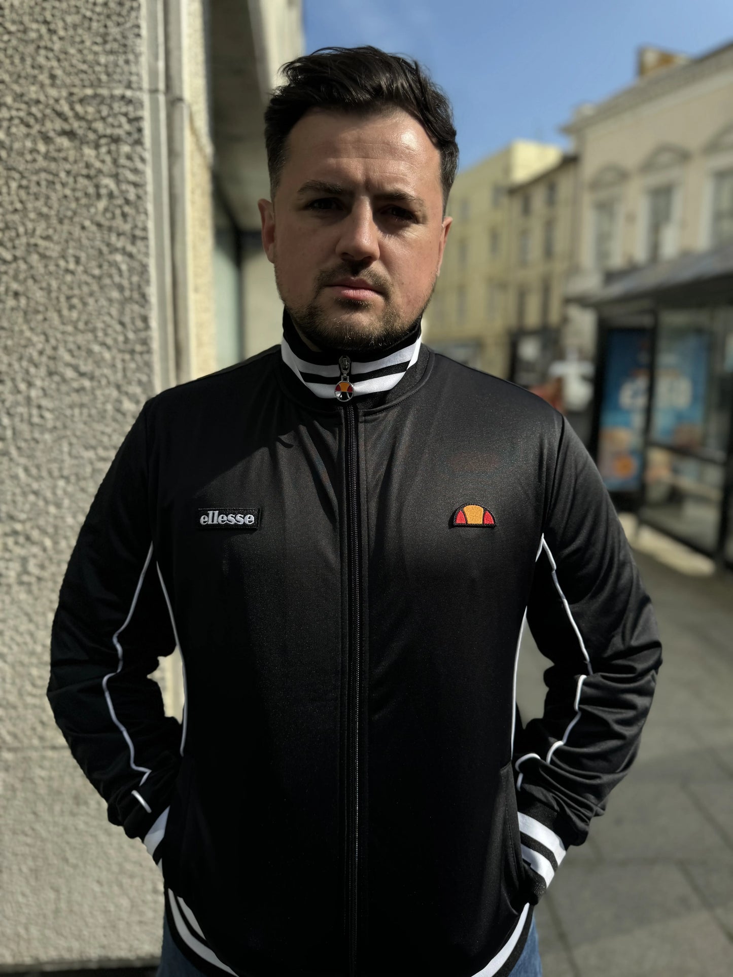 Ellesse Milan Two Track Top In Black RD1 Clothing