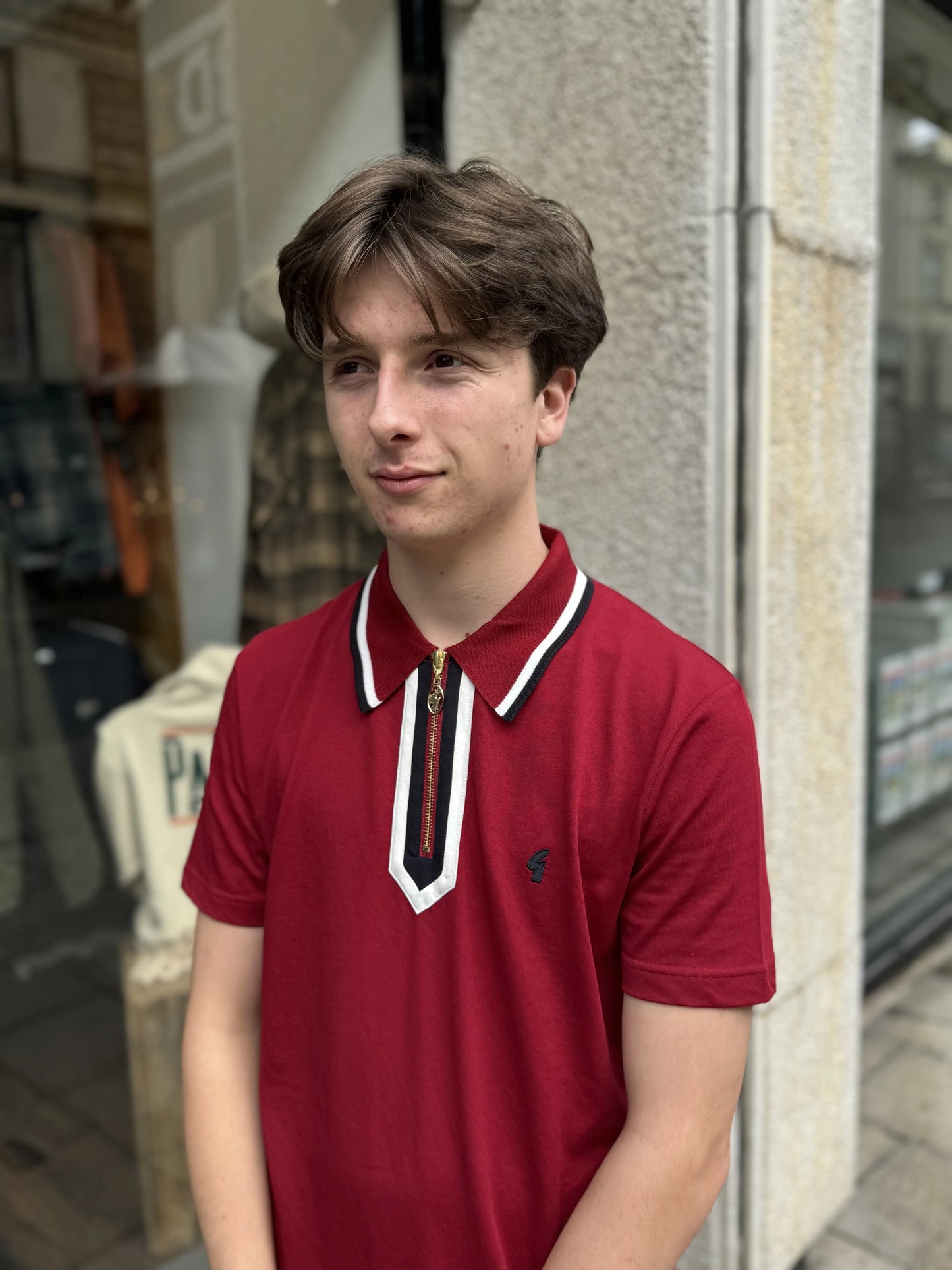 Gabicci Vintage George S/S Polo Cherry