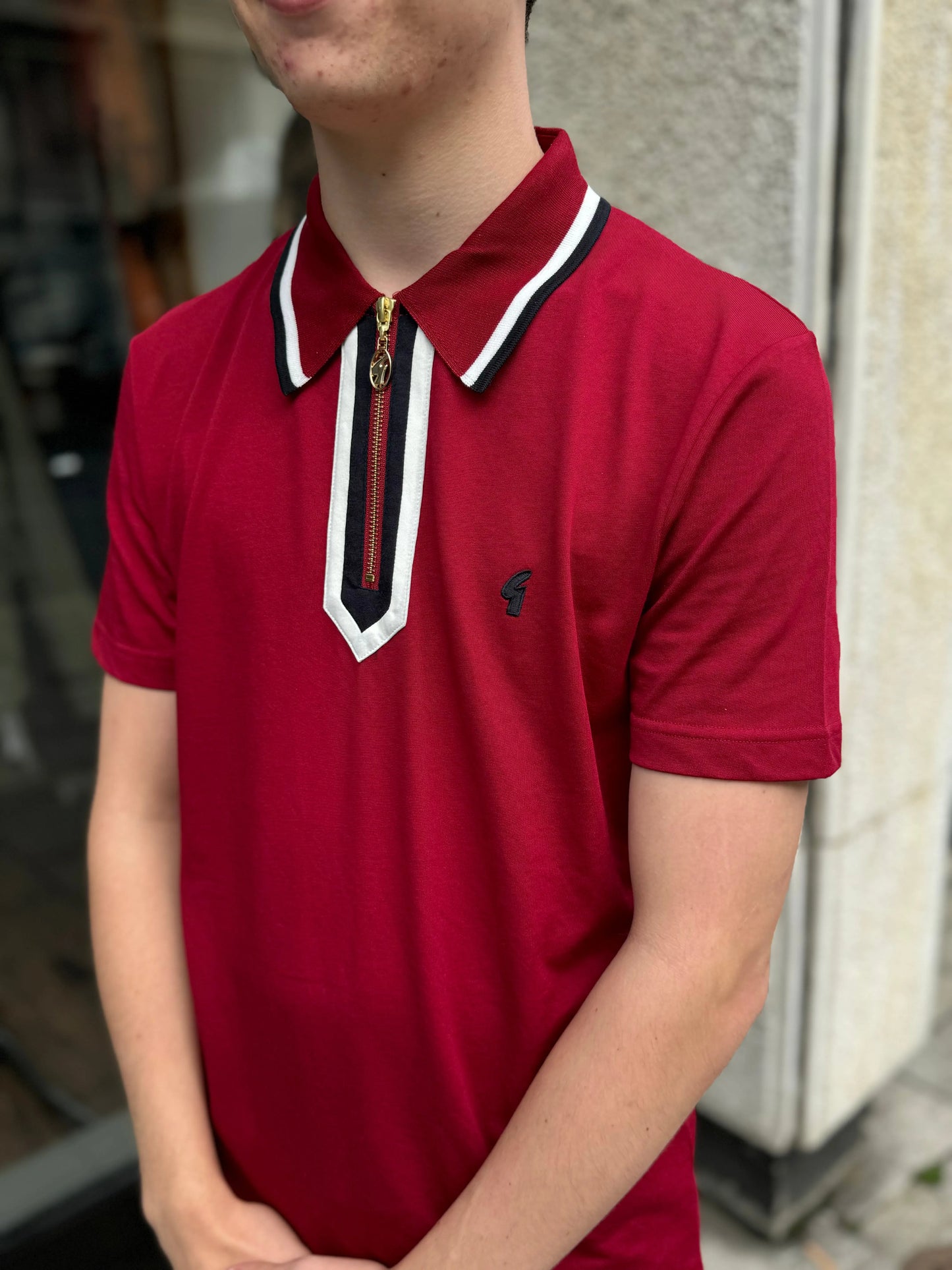 Gabicci Vintage George S/S Polo Cherry