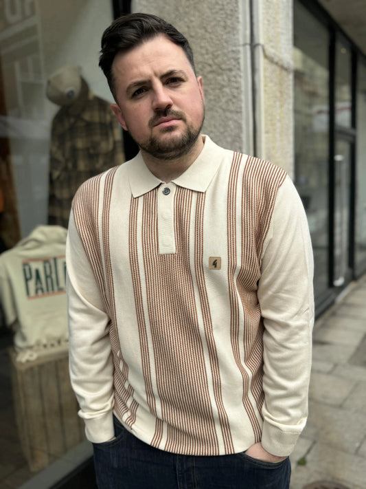 Gabicci Vintage Dante L/S Polo Cream - RD1 Clothing