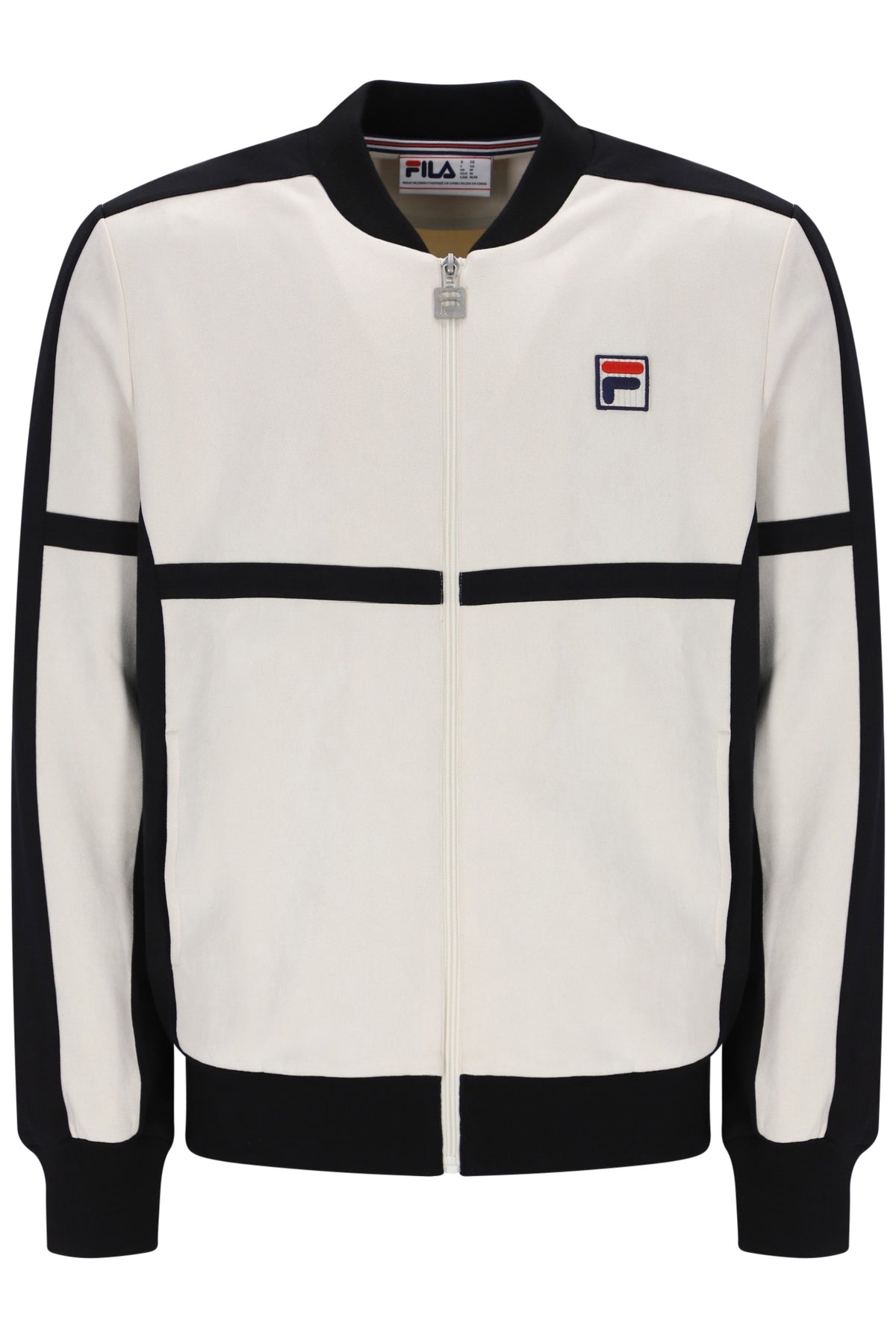 Fila Vintage Isaac Colour Blocked Baseball Jacket Gardenia/Black