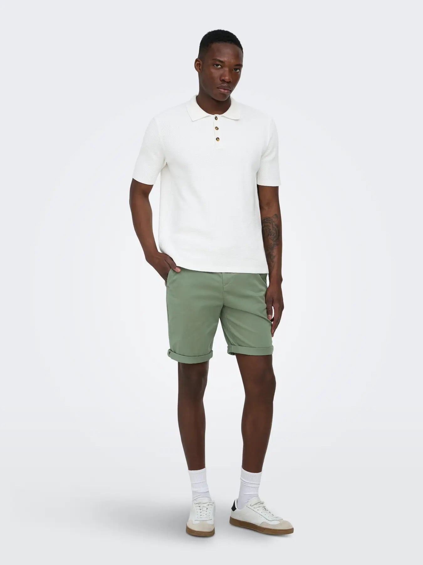 Only & Sons Onssaul Chino Short Sea Spray