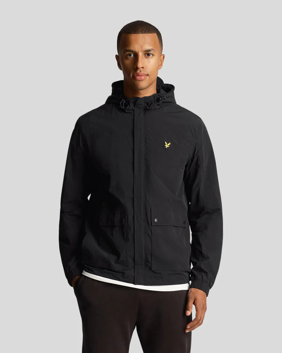 Lyle & Scott Hooded Pocket Jacket In Jet Black - RD1 Clothing