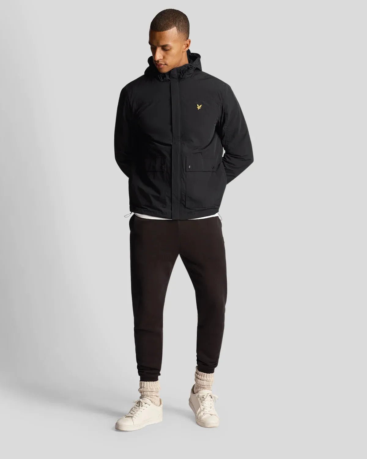 Lyle & Scott Hooded Pocket Jacket In Jet Black - RD1 Clothing