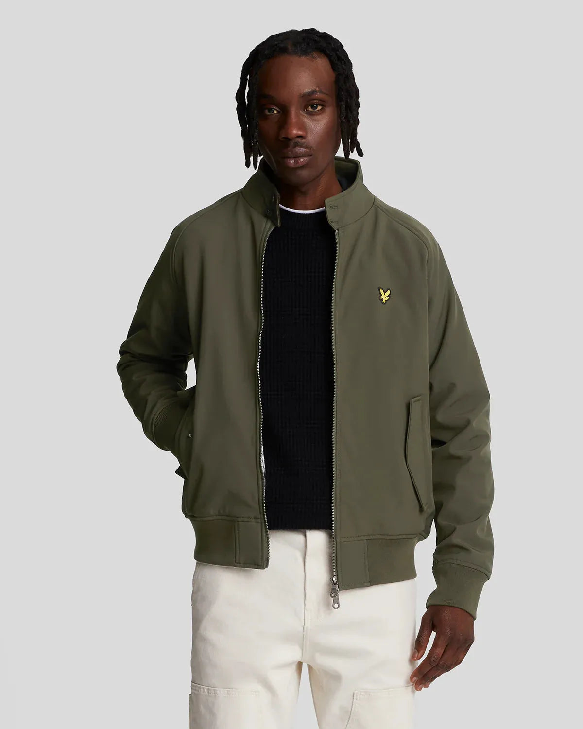 Lyle & Scott Softshell Harrington Jacket In Olive