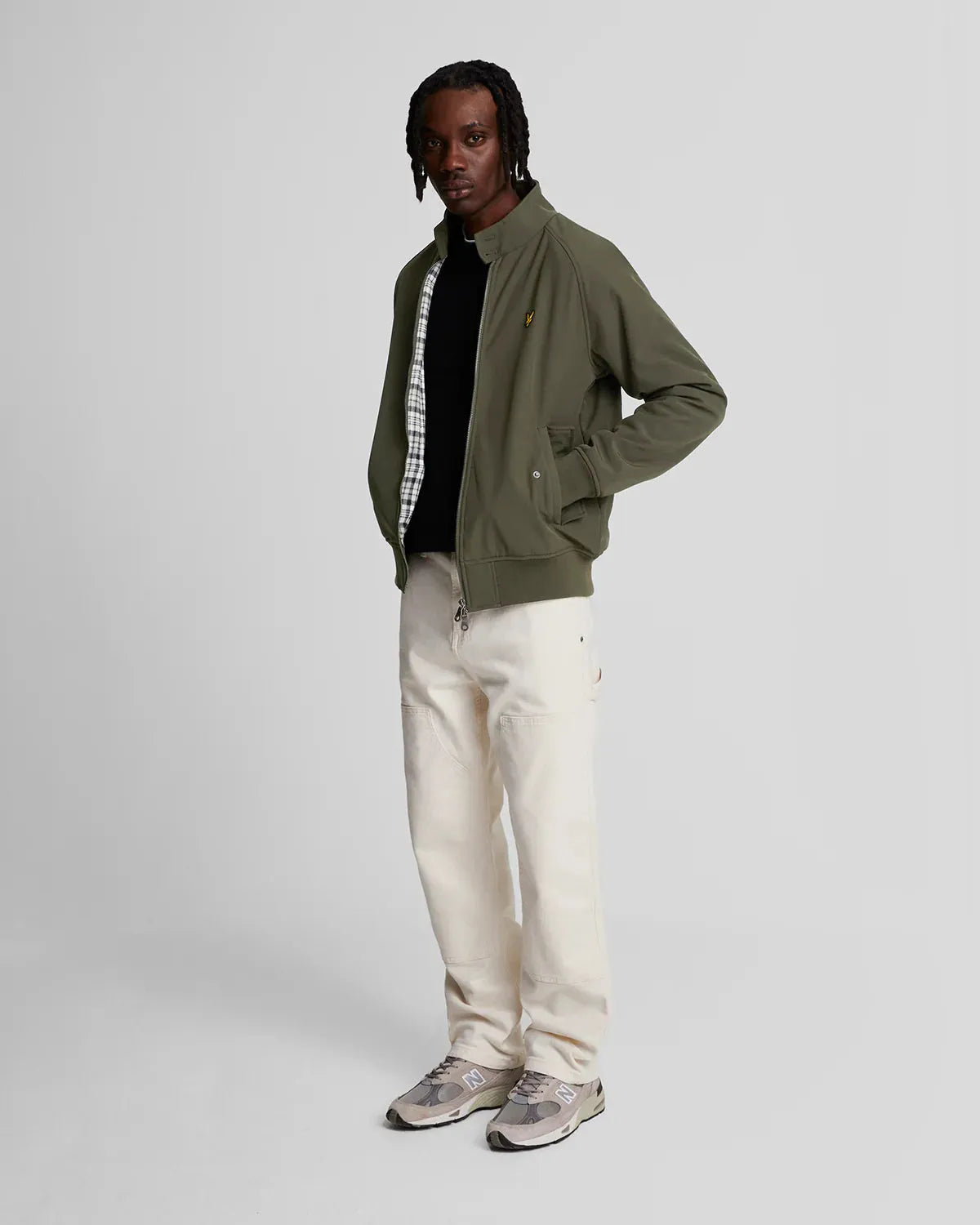 Lyle & Scott Softshell Harrington Jacket In Olive