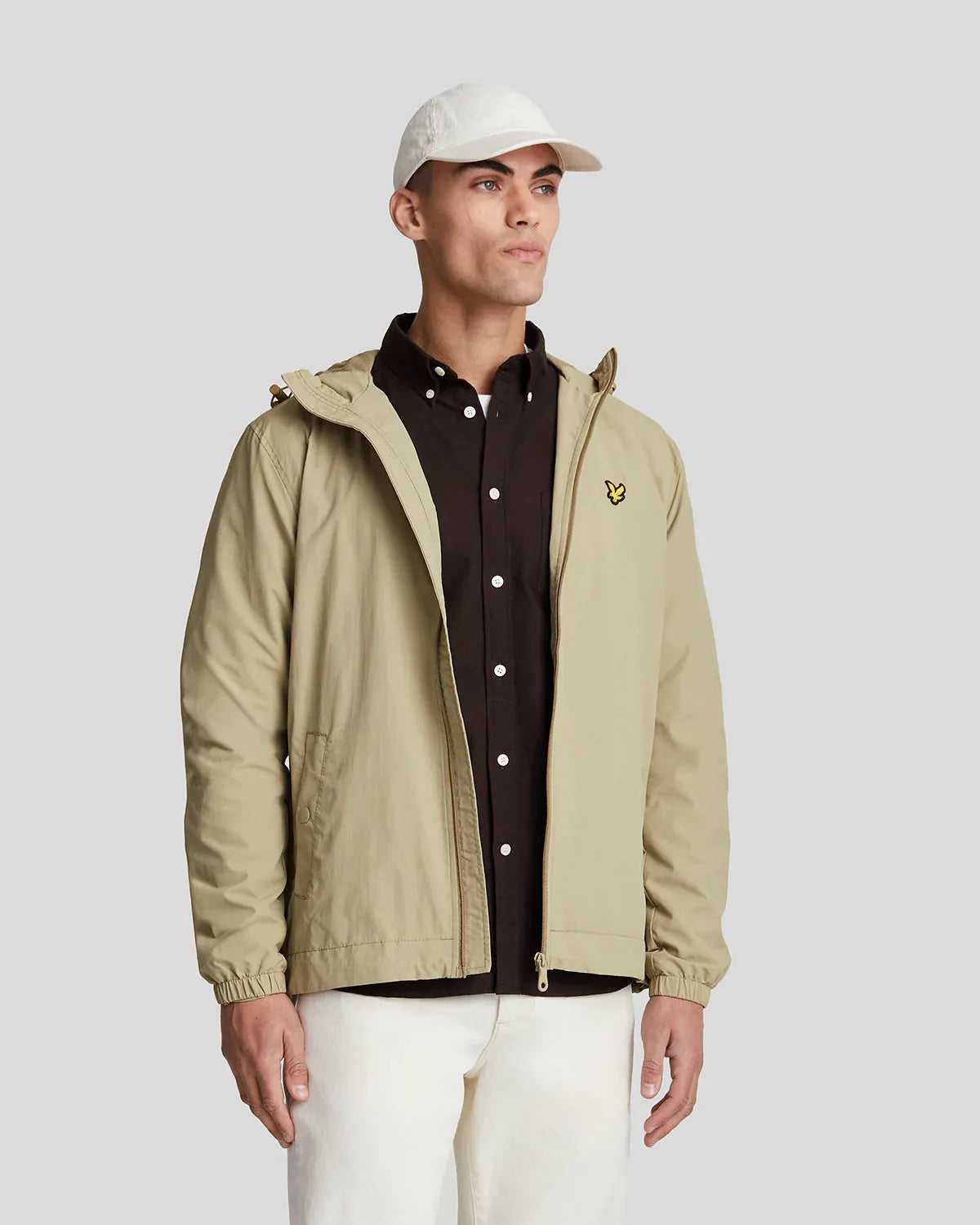 Lyle & Scott Zip Through Hooded Jacket In Sage Uniform