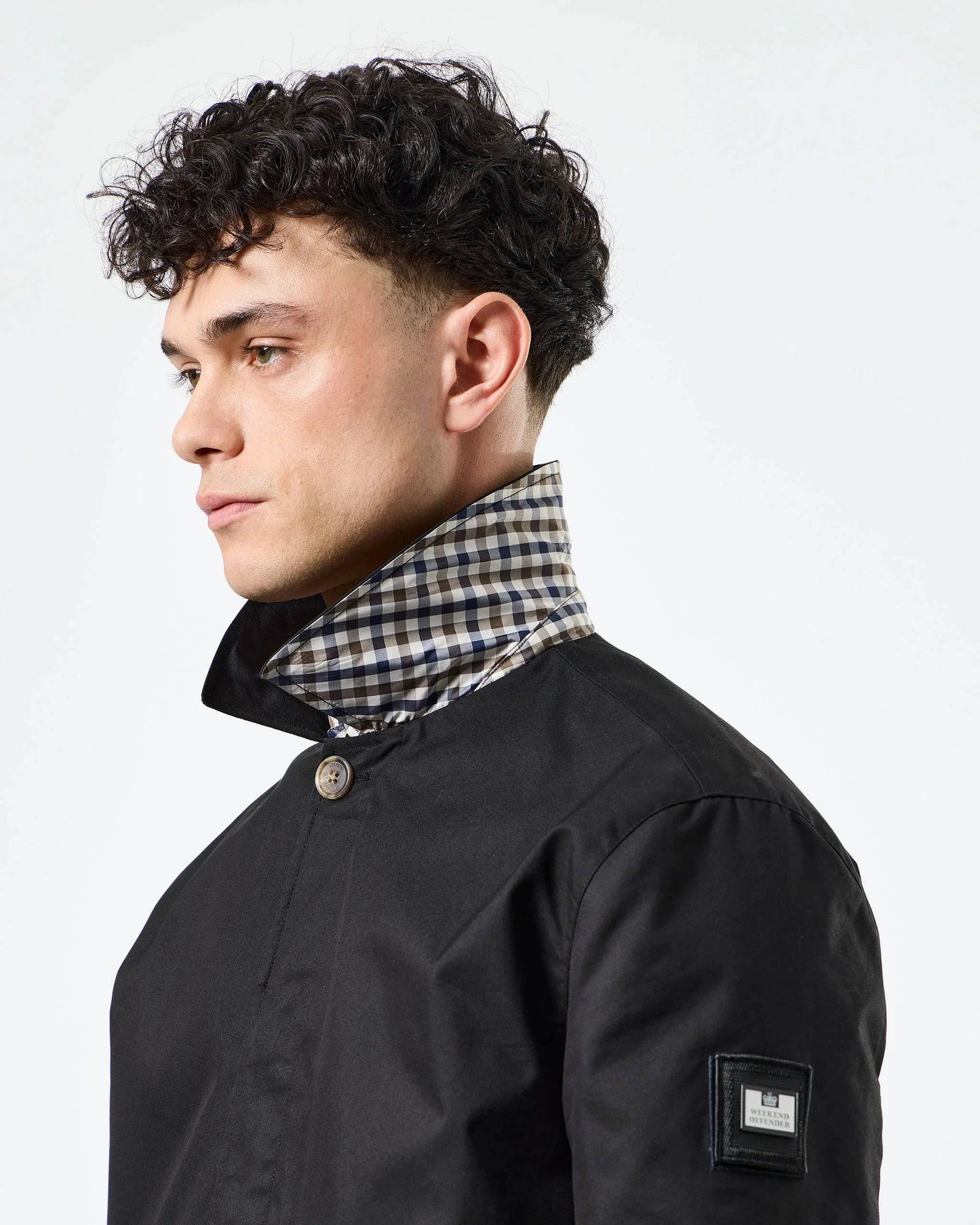 Weekend Offender Whitehouse Mac Jacket Black/House Check Back - RD1 Clothing