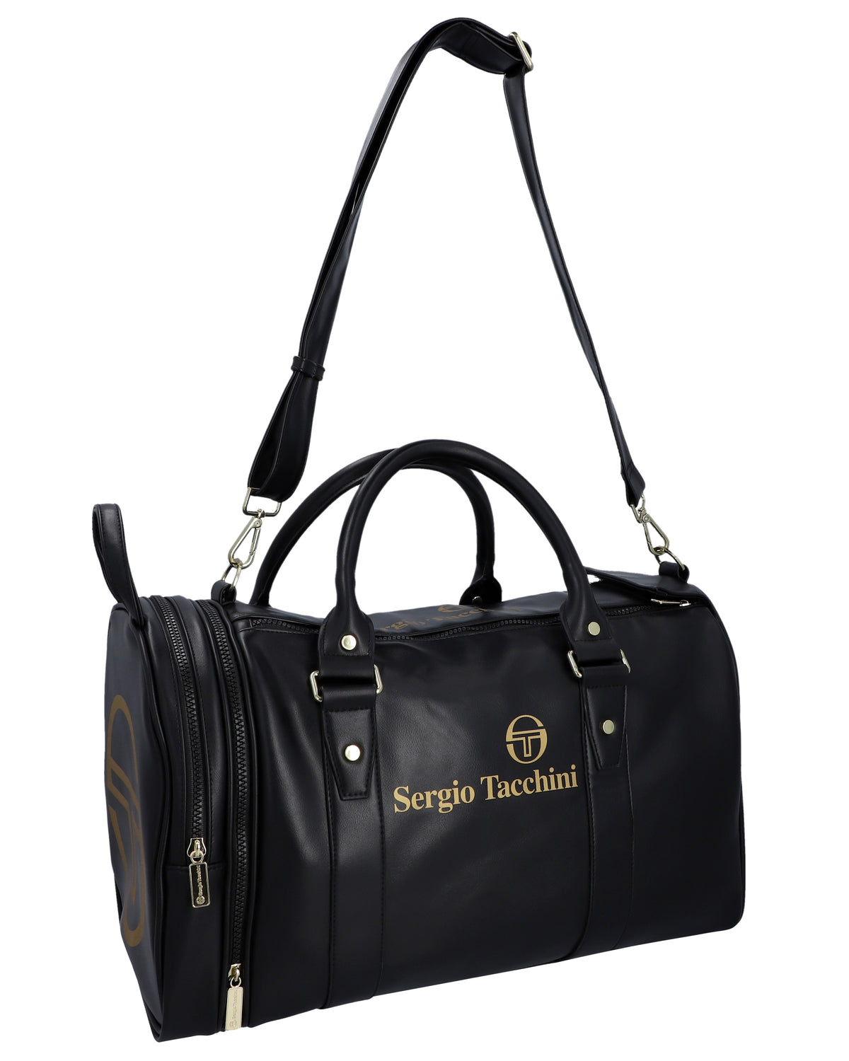 Black Sergio Tacchini Jorno bag with adjustable strap and logo detail, designed for stylish everyday use.