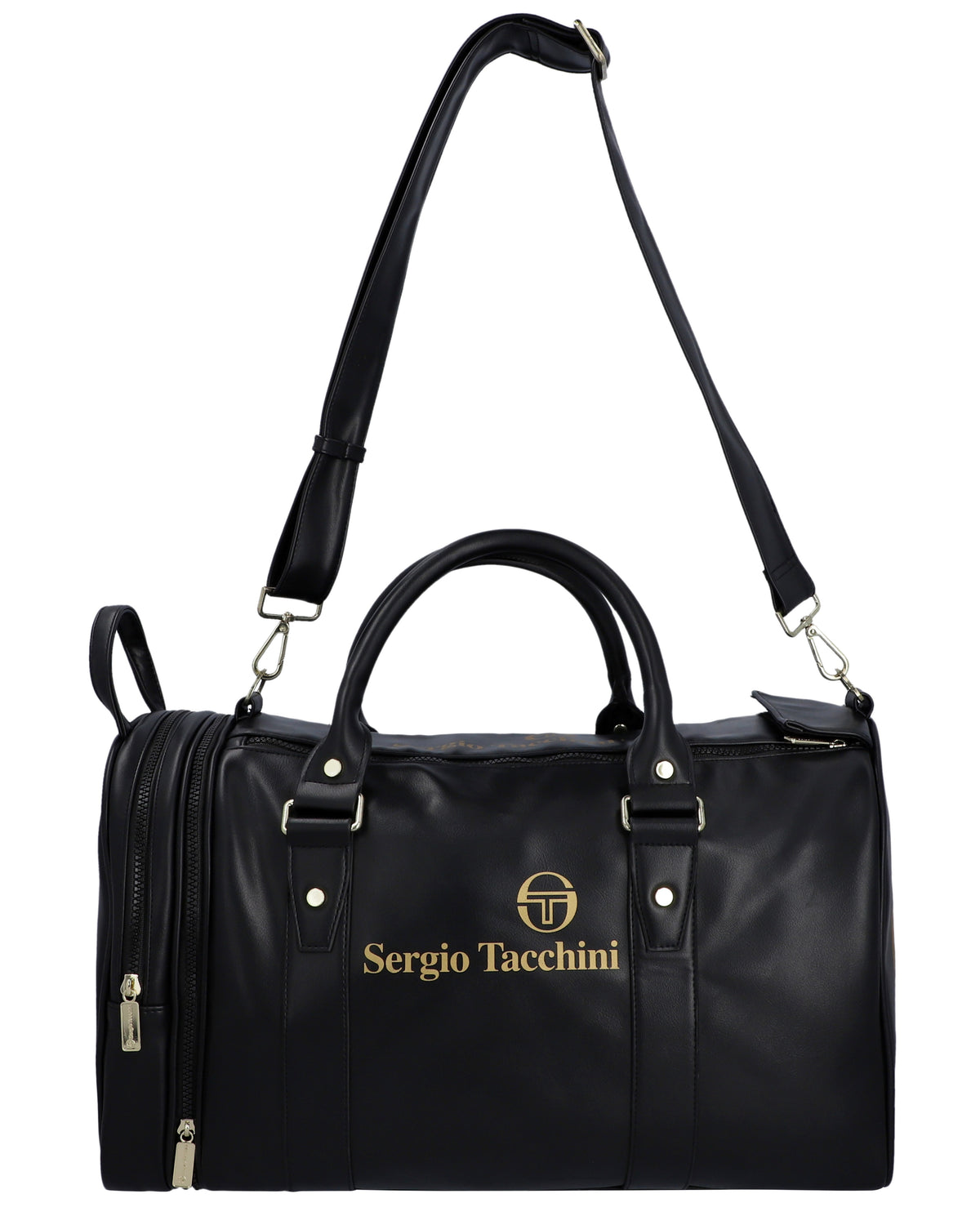 Black Sergio Tacchini Jorno bag with adjustable strap and logo detail, designed for stylish everyday use.