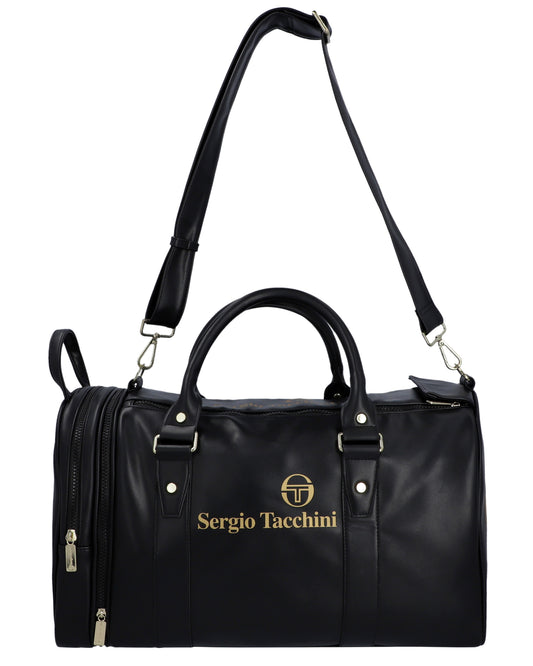 Black Sergio Tacchini Jorno bag with adjustable strap and logo detail, designed for stylish everyday use.