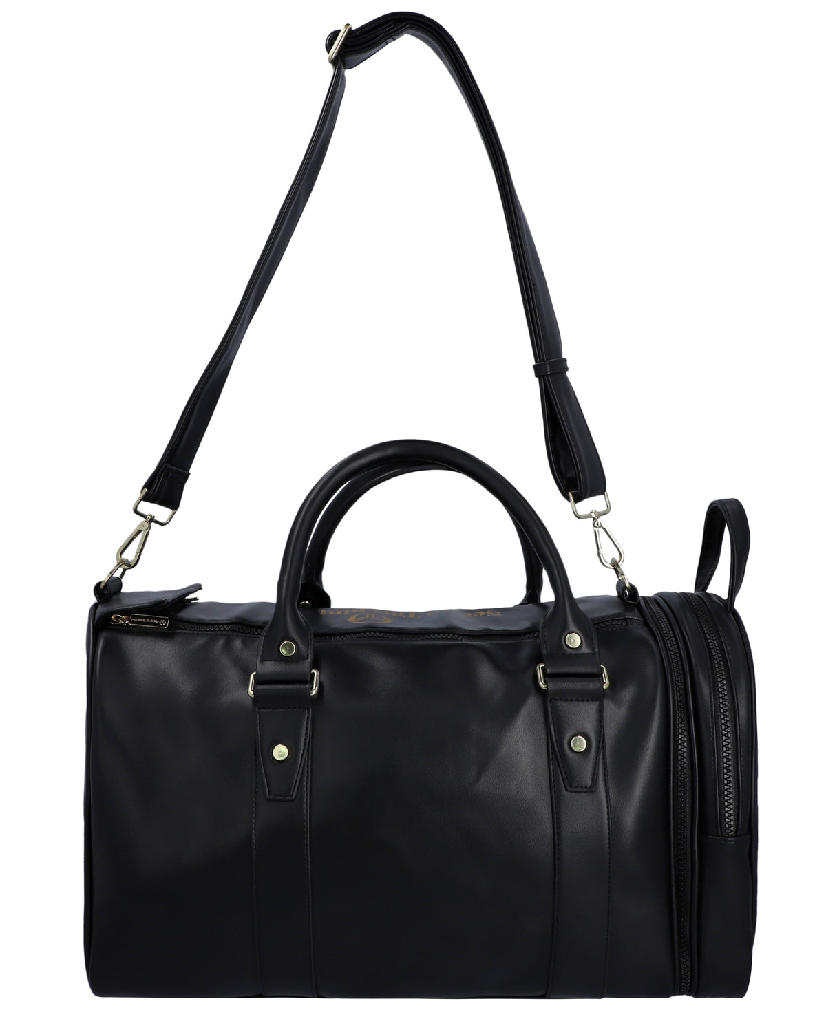 Black Sergio Tacchini Jorno bag with adjustable strap and logo detail, showcasing a sleek and stylish accessory.