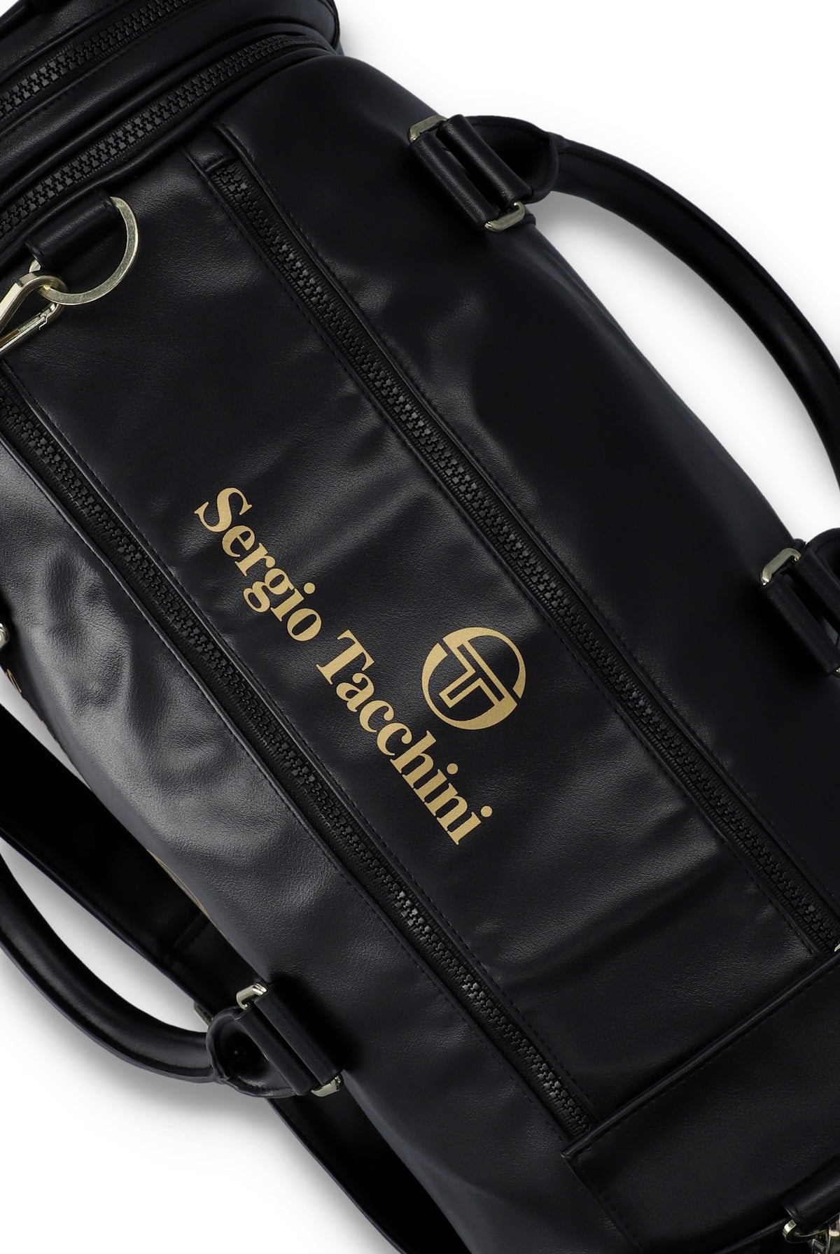 Black Sergio Tacchini Jorno Bag with adjustable strap and logo detail, ideal for casual wear and accessories.