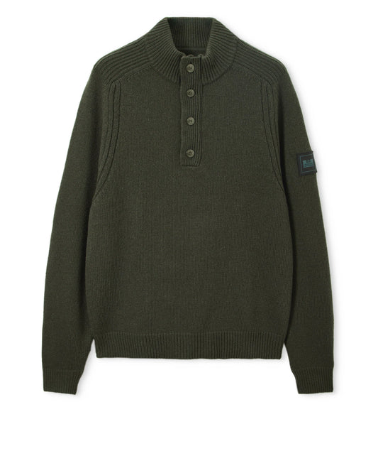 Weekend Offender Castillos Wool Jumper Black Forest Green