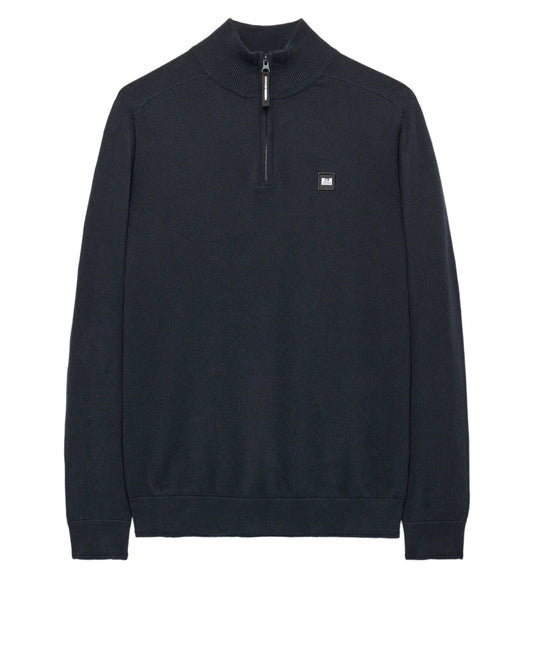 Weekend Offender Pierre Knitted Quarter Zip Navy