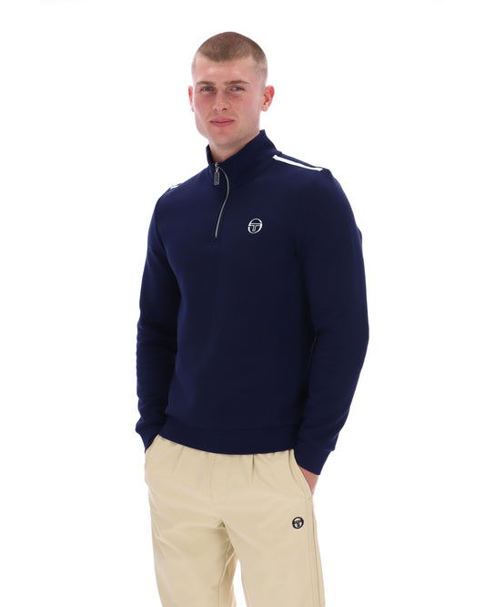 Sergio Tacchini Locchi Quarter Zip Maritime Blue/White - RD1 Clothing