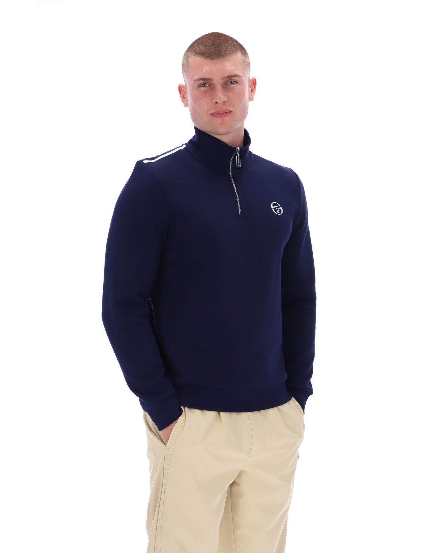Sergio Tacchini Locchi Quarter Zip Maritime Blue/White - RD1 Clothing
