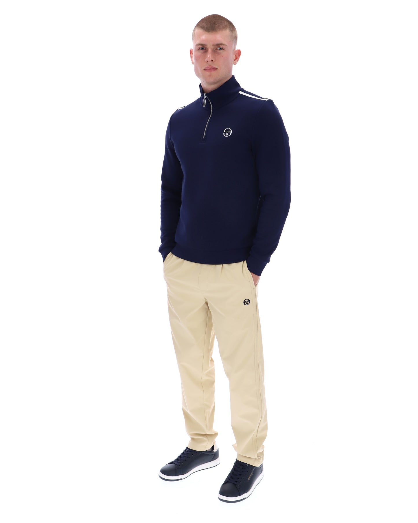 Sergio Tacchini Locchi Quarter Zip Maritime Blue/White - RD1 Clothing