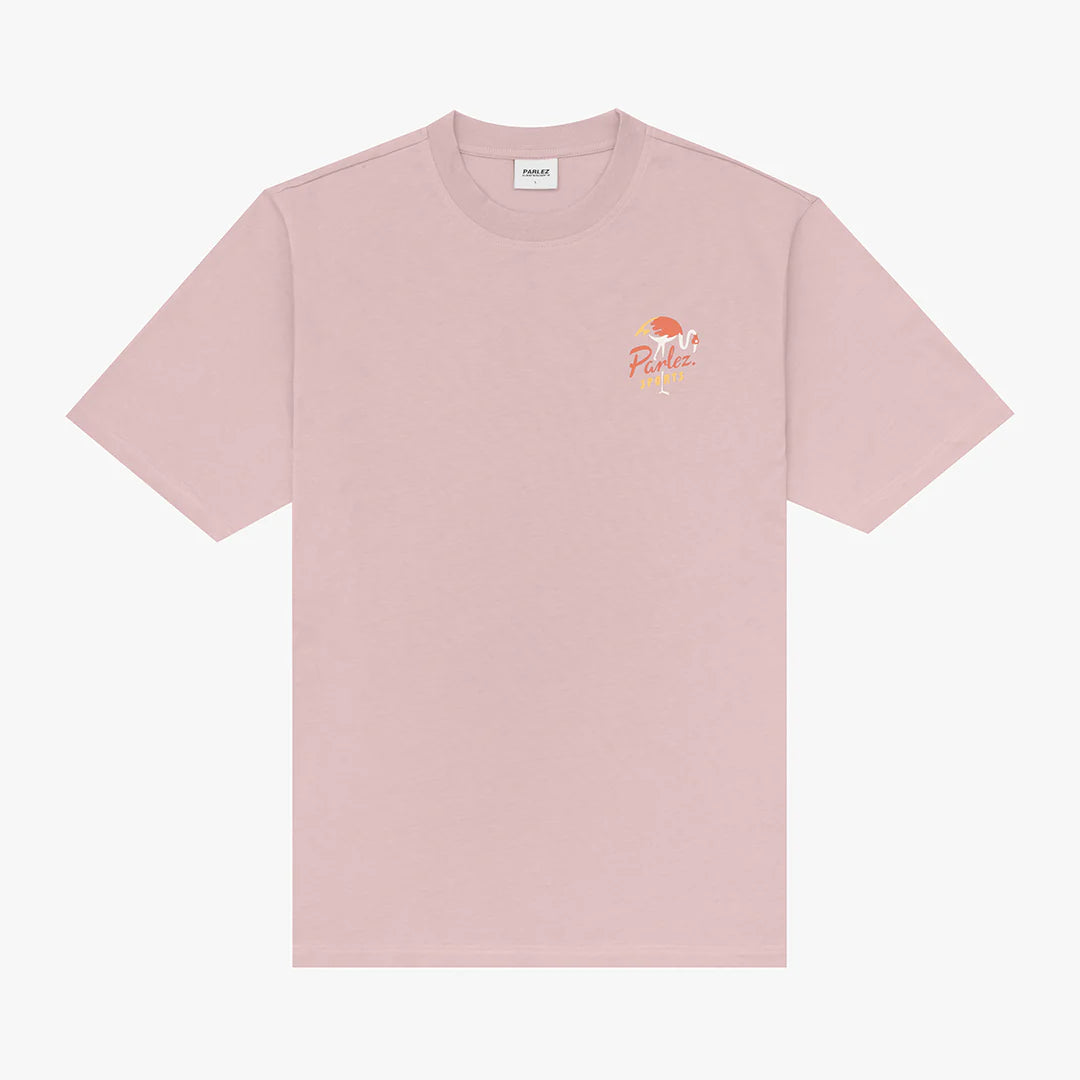 Parlez Marion T-Shirt in Quartz color, casual cotton tee with logo front design, worn by a model on a plain background.