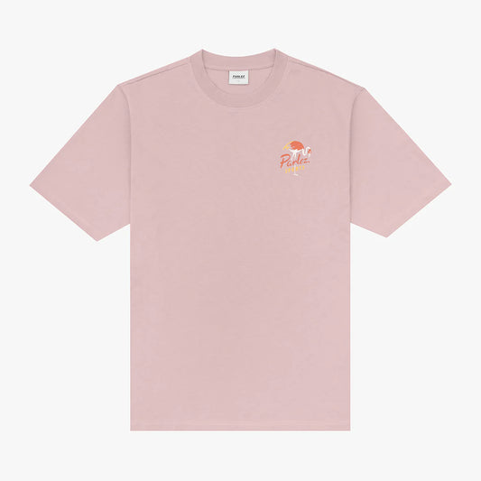 Parlez Marion T-Shirt in Quartz color, casual cotton tee with logo front design, worn by a model on a plain background.