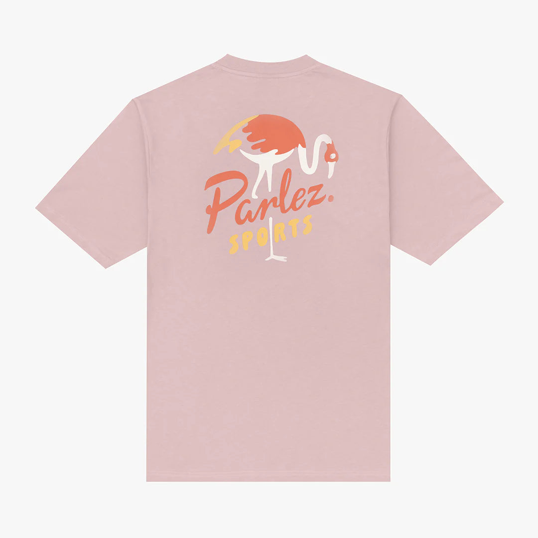 Parlez Marion T-Shirt in Quartz color, casual short-sleeve cotton tee with graphic design, front view.