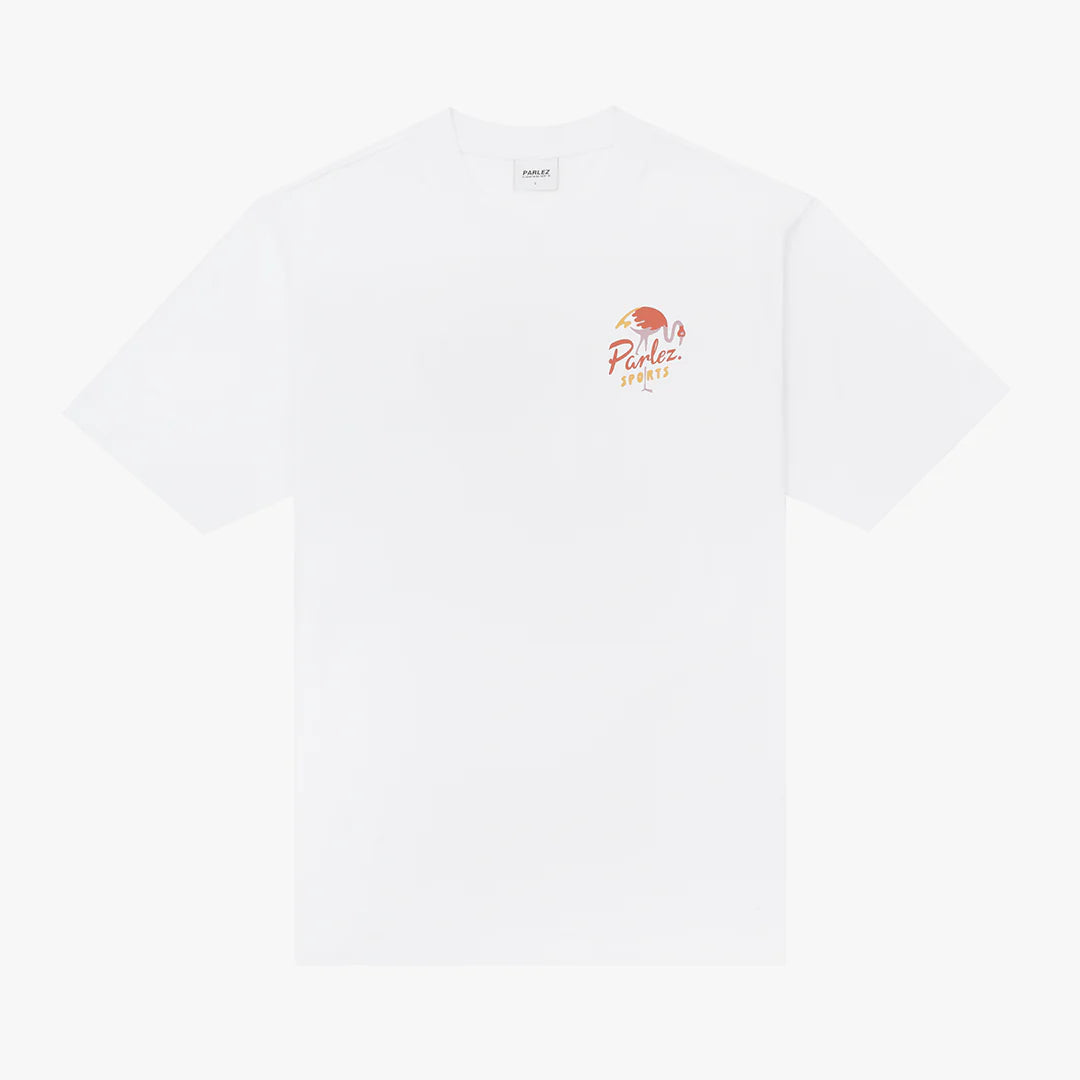 White Parlez Marion T-Shirt featuring a casual fit and simple design, made from comfortable fabric.