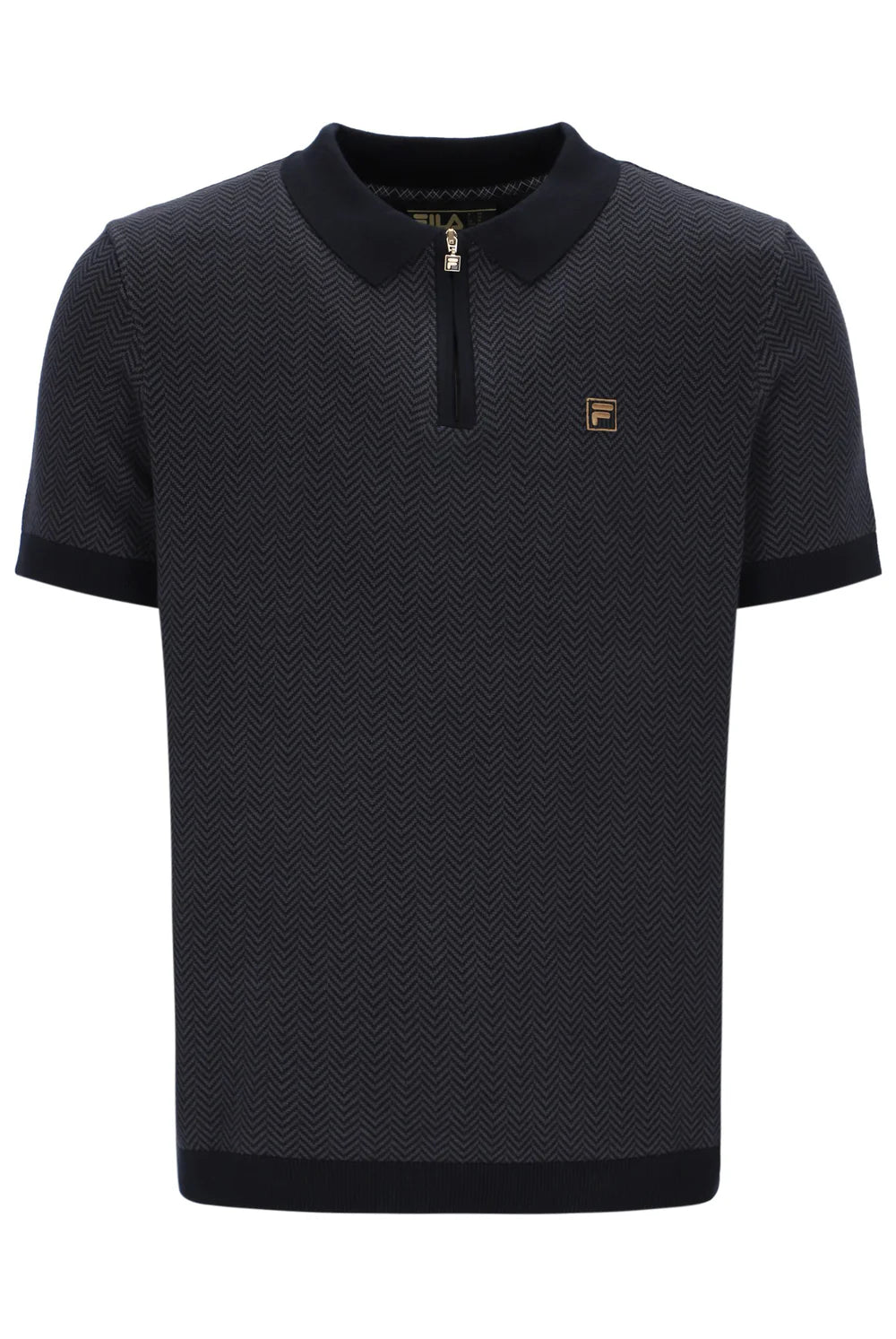 Fila Gold Marty Zip Polo Black