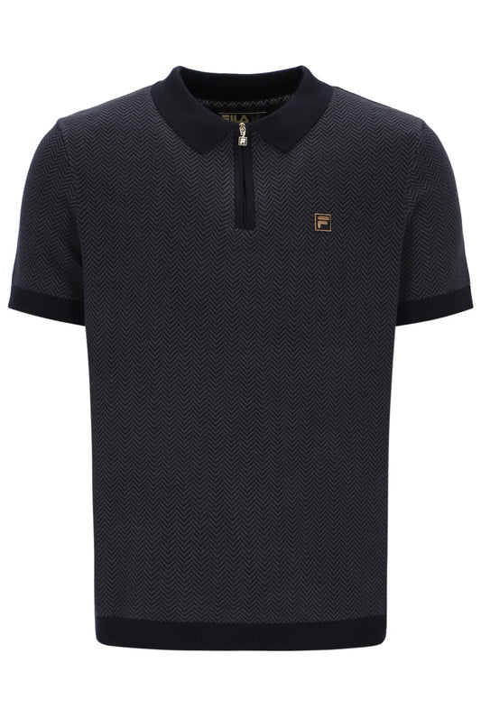 Fila Gold Marty Zip Polo Black