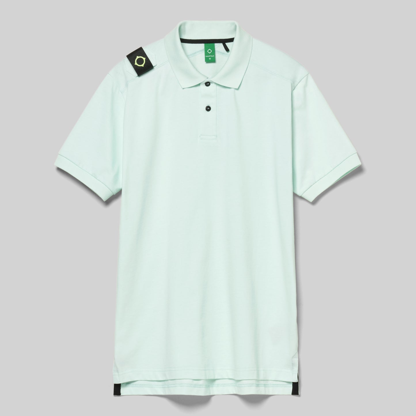 MA.STRUM Volt Polo Shirt Frost, navy blue polo with collar and buttons, casual men's clothing from MA.Strum.
