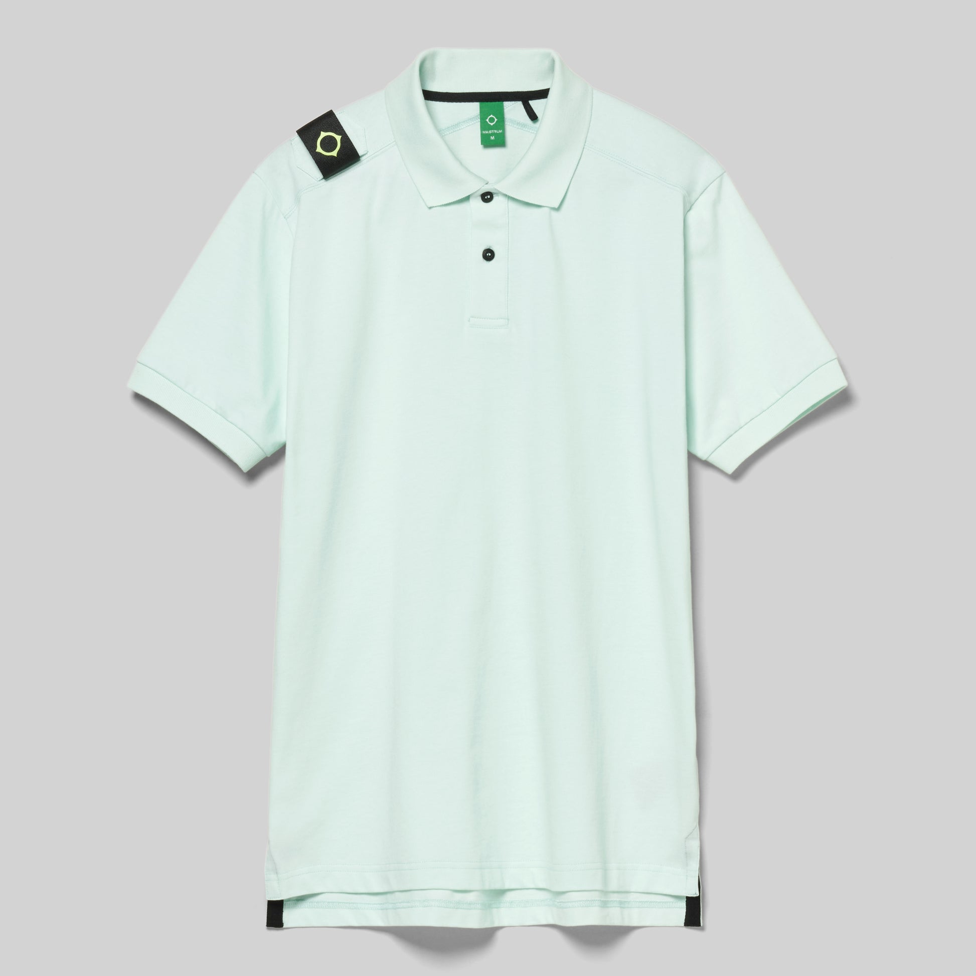 MA.STRUM Volt Polo Shirt Frost, navy blue polo with collar and buttons, casual men's clothing from MA.Strum.