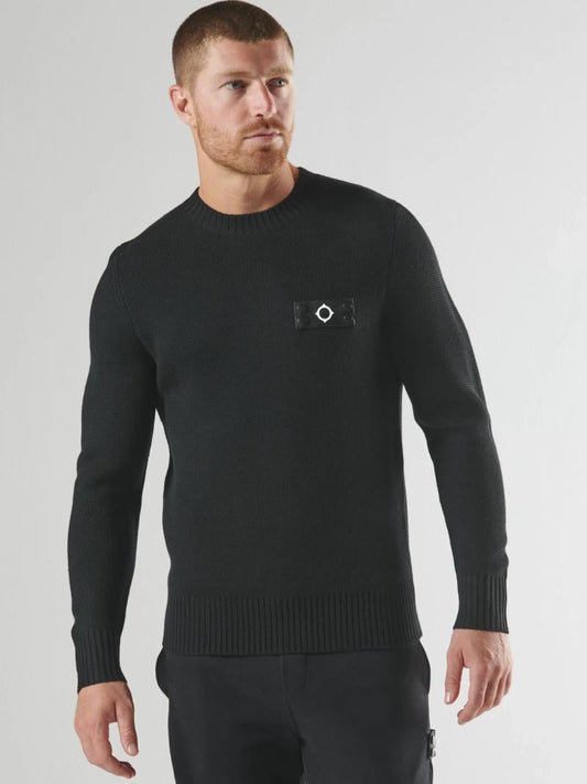 MA.STRUM Montage Crew Knit Jet Black
