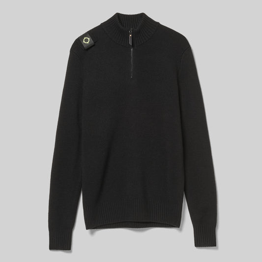 MA.STRUM Sarl Quarter Zip Sweater Black