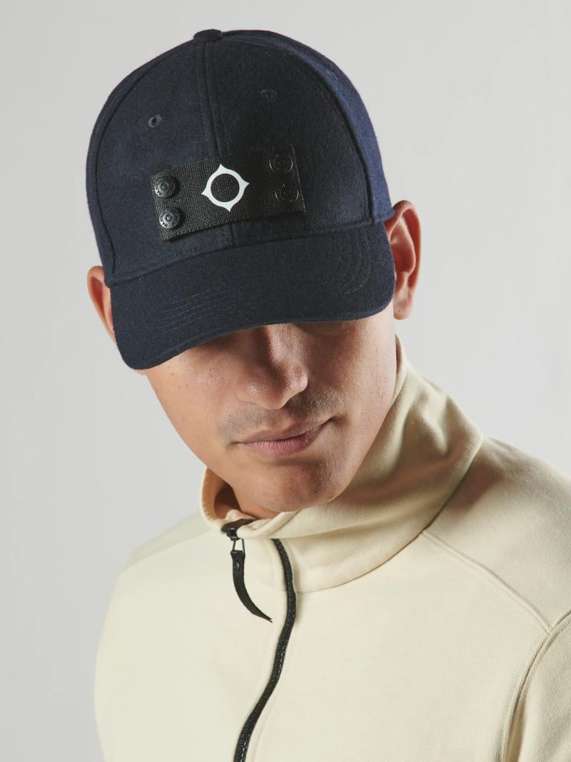MA.STRUM Wool Badge Cap Navy