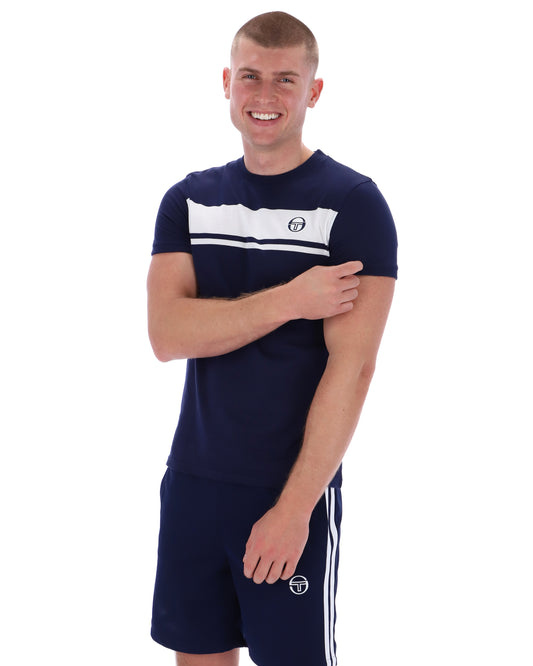 Sergio Tacchini Masters T-Shirt Navy/White - RD1 Clothing